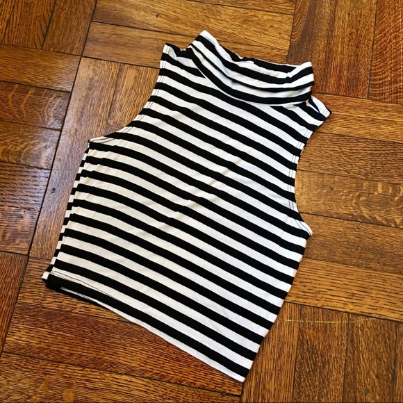 Body Central Tops - SALE! Striped Turtle Neck Crop Top